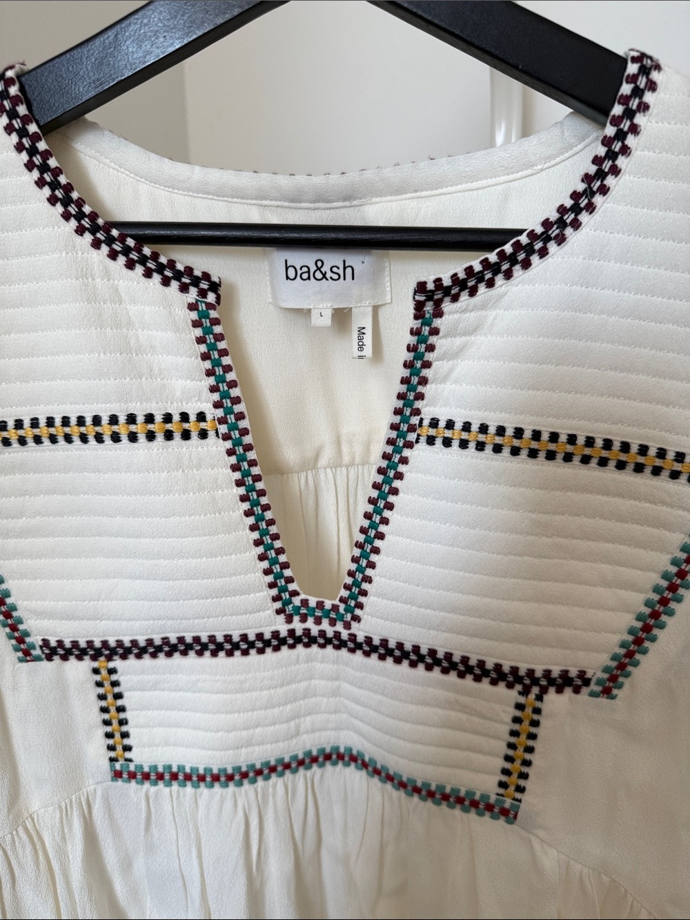ba&sh Taylor Embroidered Peasant Top Size L NWT - Picture 5 of 14